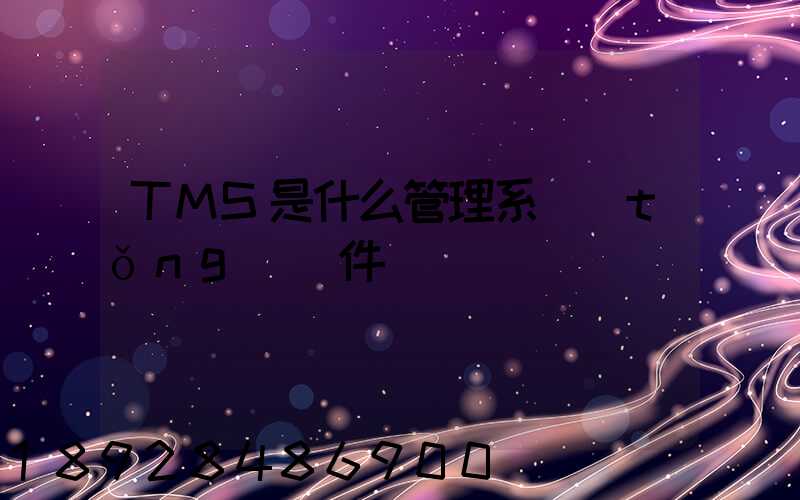 TMS是什么管理系統(tǒng)軟件