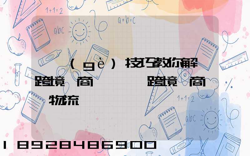 一個(gè)技巧教你解決跨境電商倉儲問題跨境電商倉儲物流問題
