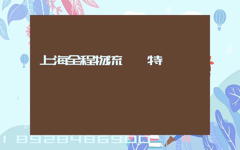 上海全程物流運輸特點