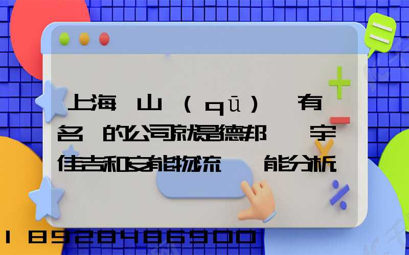 上海寶山區(qū)這有點名氣的公司就是德邦、華宇、佳吉和安能物流,誰能分析...