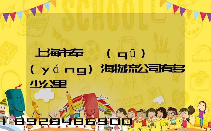 上海市奉賢區(qū)離揚(yáng)海物流公司有多少公里