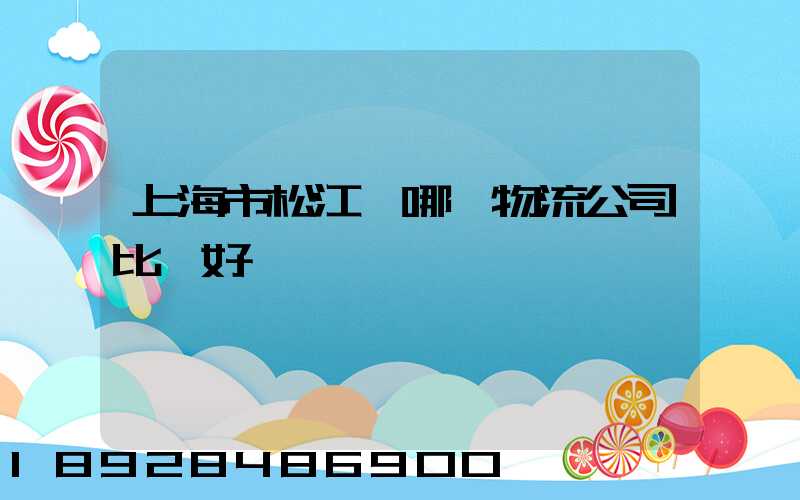 上海市松江區哪個物流公司比較好