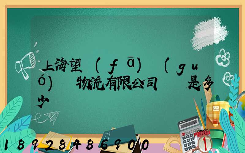 上海望發(fā)國(guó)際物流有限公司電話是多少