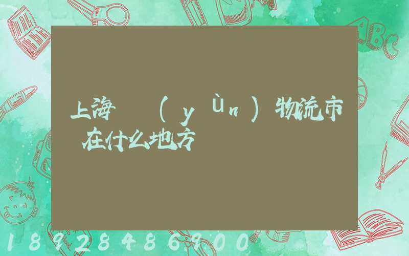 上海貨運(yùn)物流市場在什么地方