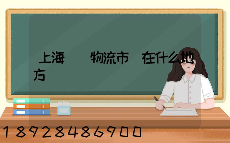 上海貨運物流市場在什么地方