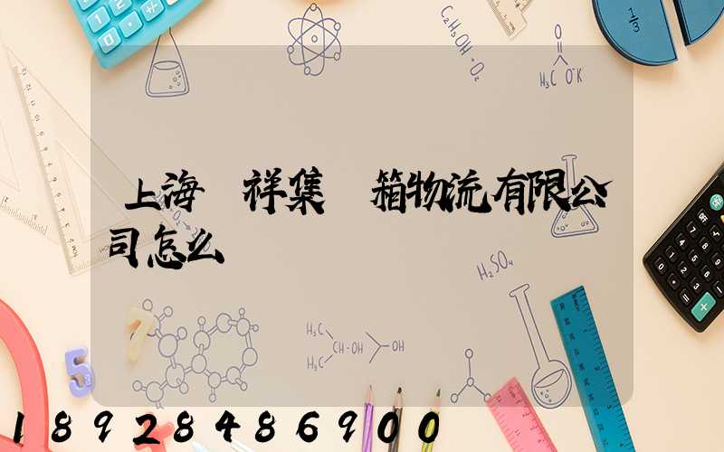 上海運祥集裝箱物流有限公司怎么樣