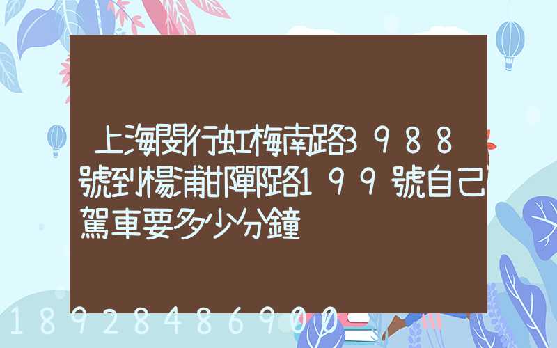 上海閔行虹梅南路3988號到楊浦邯鄲路199號自己駕車要多少分鐘