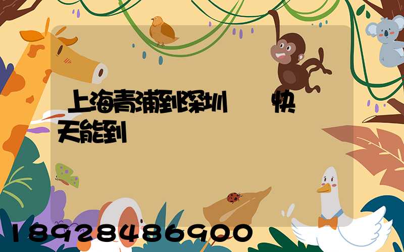 上海青浦到深圳順豐快遞幾天能到