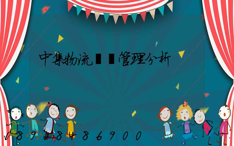 中集物流運輸管理分析