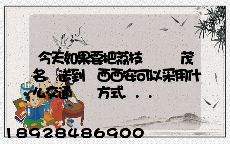 今天如果要把荔枝從廣東茂名運送到陜西西安可以采用什么交通運輸方式...