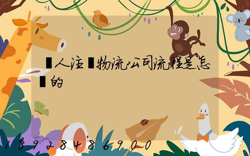 個人注冊物流公司流程是怎樣的