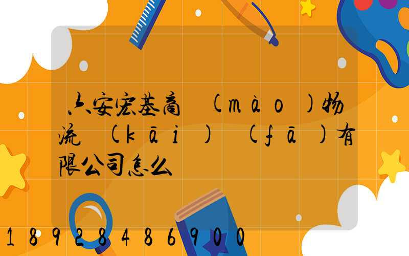 六安宏基商貿(mào)物流開(kāi)發(fā)有限公司怎么樣