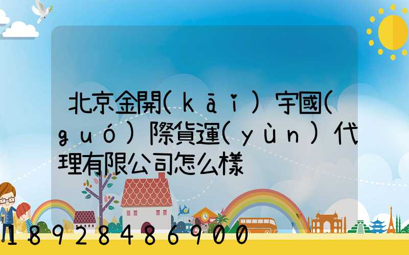 北京金開(kāi)宇國(guó)際貨運(yùn)代理有限公司怎么樣
