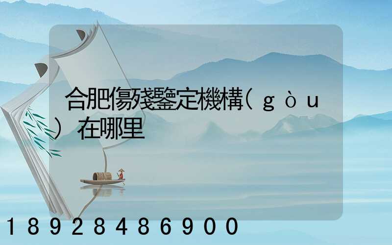 合肥傷殘鑒定機構(gòu)在哪里