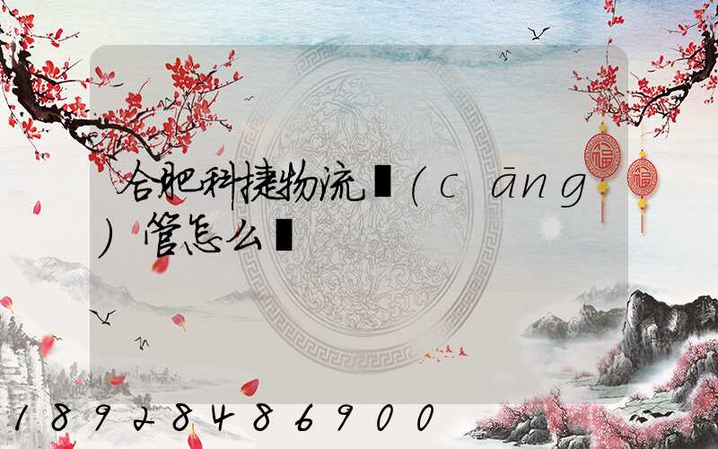 合肥科捷物流倉(cāng)管怎么樣