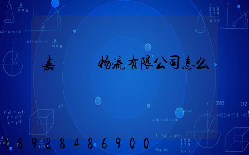 嘉運國際物流有限公司怎么樣