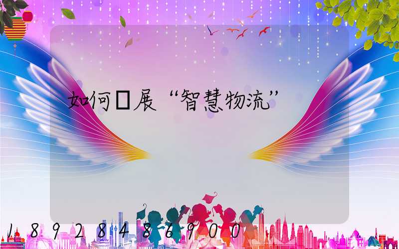 如何發展“智慧物流”