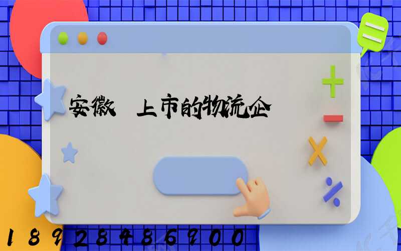 安徽沒上市的物流企業