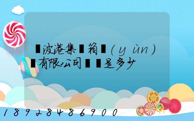 寧波港集裝箱運(yùn)輸有限公司電話是多少