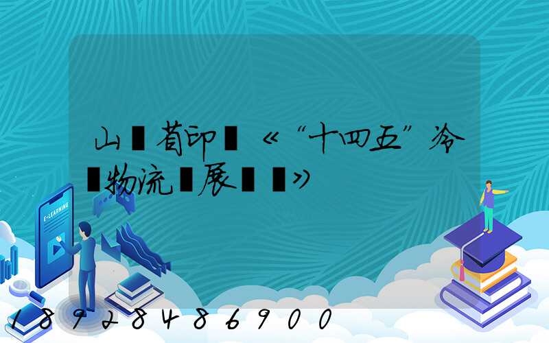 山東省印發《“十四五”冷鏈物流發展規劃》