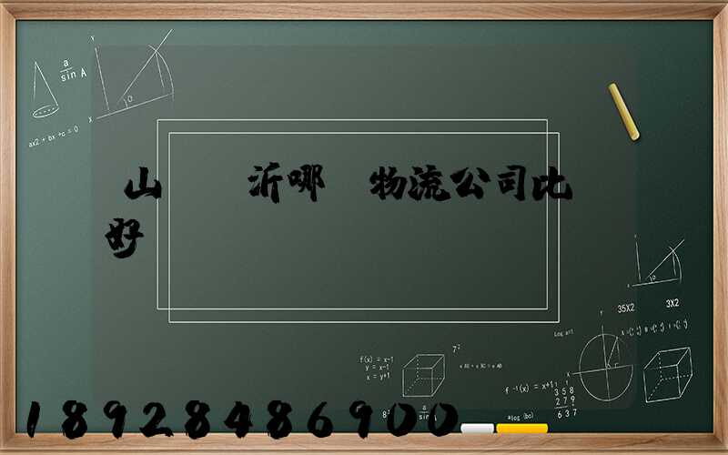 山東臨沂哪個物流公司比較好