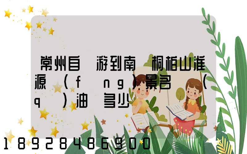 常州自駕游到南陽桐柏山淮源風(fēng)景名勝區(qū)油費多少