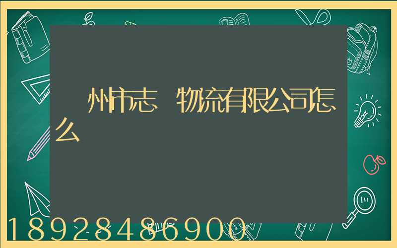 廣州市志偉物流有限公司怎么樣