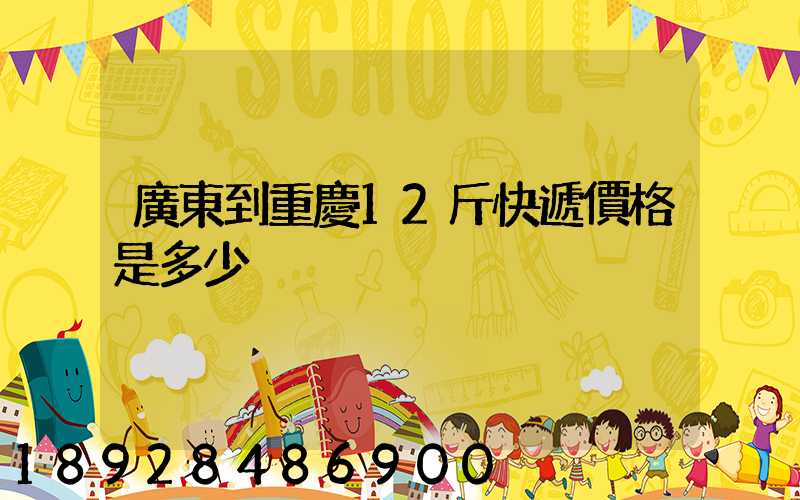 廣東到重慶12斤快遞價格是多少