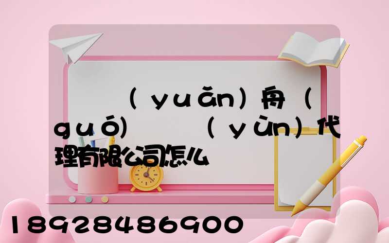 廣東遠(yuǎn)舟國(guó)際貨運(yùn)代理有限公司怎么樣