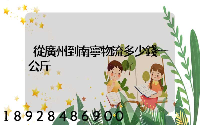 從廣州到南寧物流多少錢一公斤