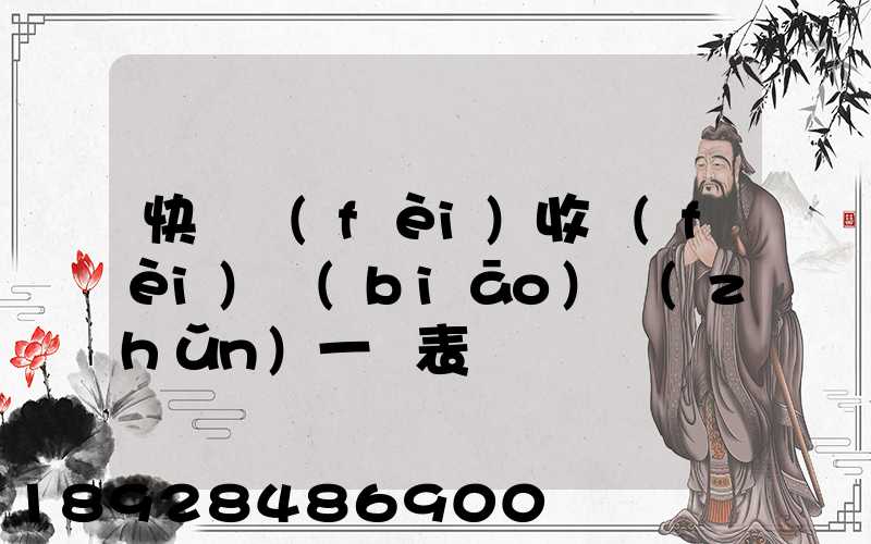快遞費(fèi)收費(fèi)標(biāo)準(zhǔn)一覽表