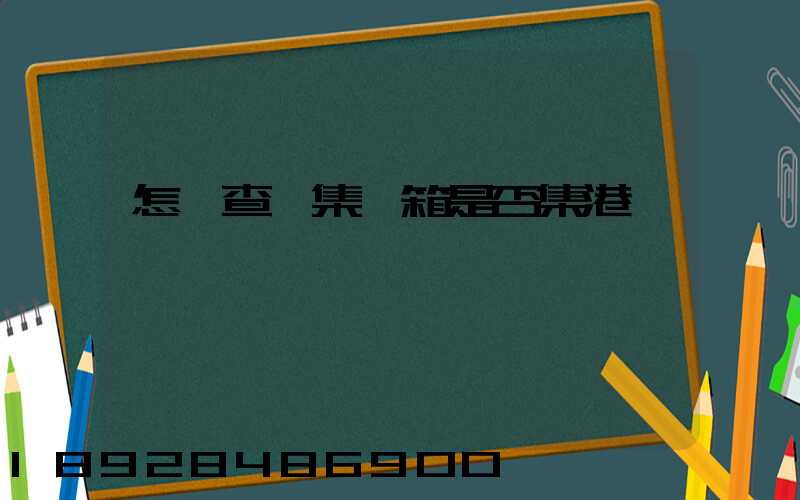 怎樣查詢集裝箱是否集港