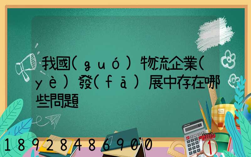 我國(guó)物流企業(yè)發(fā)展中存在哪些問題