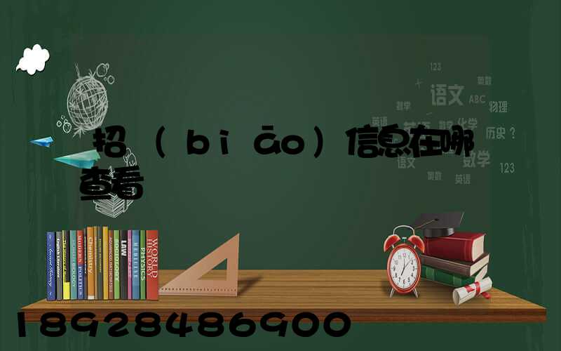 招標(biāo)信息在哪查看