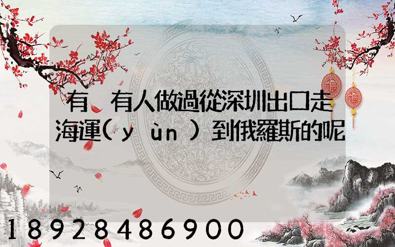 有沒有人做過從深圳出口走海運(yùn)到俄羅斯的呢