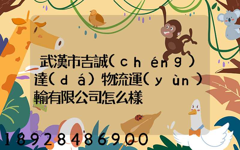 武漢市吉誠(chéng)達(dá)物流運(yùn)輸有限公司怎么樣