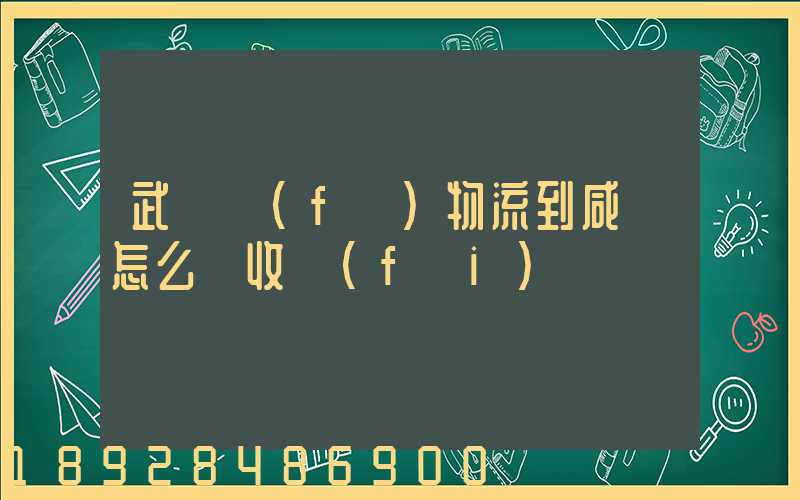 武漢發(fā)物流到咸寧怎么樣收費(fèi)