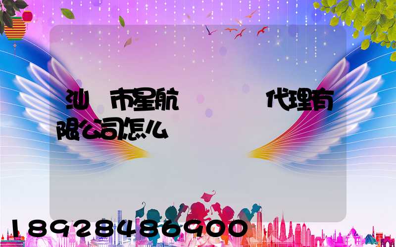 汕頭市星航國際貨運代理有限公司怎么樣