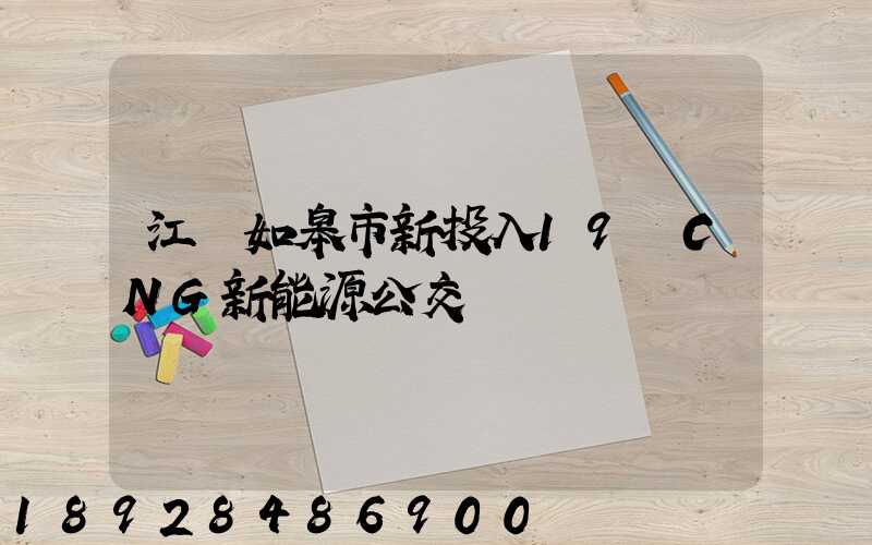 江蘇如皋市新投入19輛CNG新能源公交車
