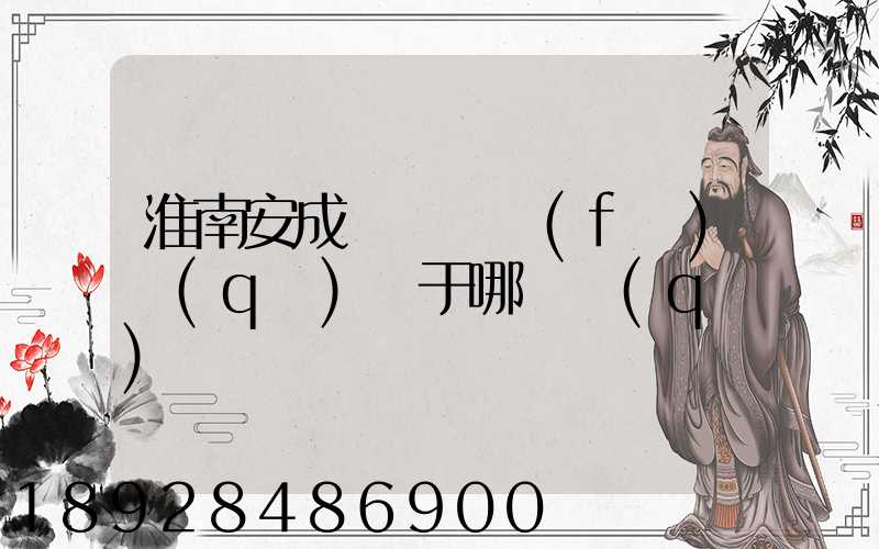 淮南安成經濟開發(fā)區(qū)屬于哪個區(qū)