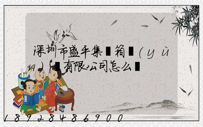 深圳市盛平集裝箱運(yùn)輸有限公司怎么樣