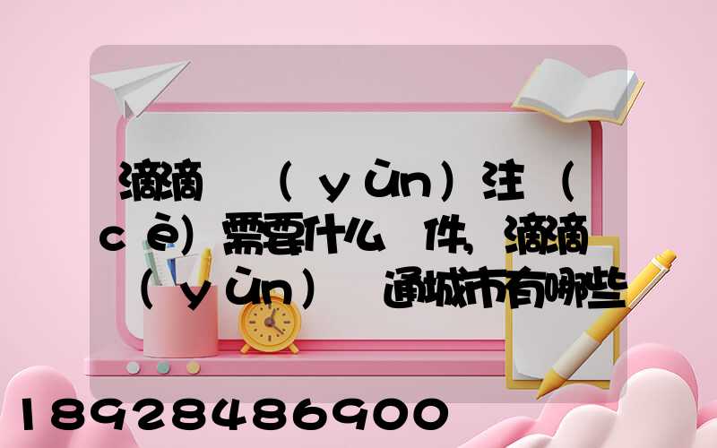 滴滴貨運(yùn)注冊(cè)需要什么條件,滴滴貨運(yùn)開通城市有哪些