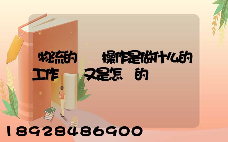 物流的現場操作是做什么的工作細節又是怎樣的