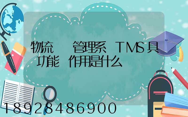 物流運輸管理系統TMS具體功能與作用是什么