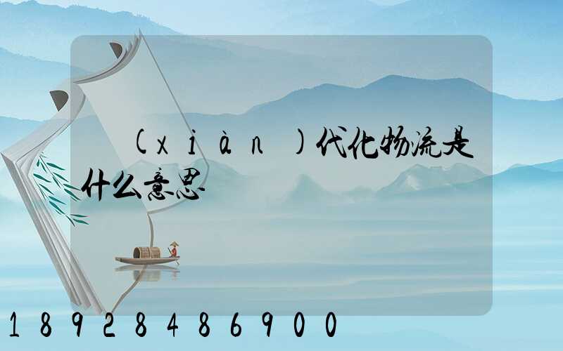 現(xiàn)代化物流是什么意思
