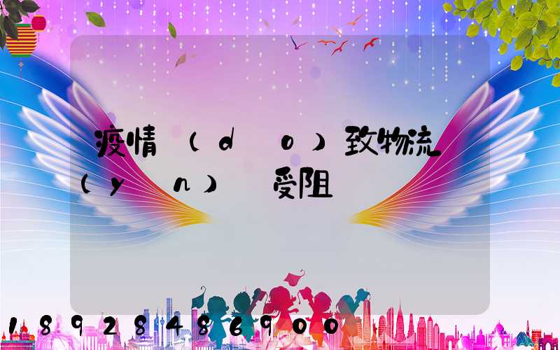 疫情導(dǎo)致物流運(yùn)輸受阻