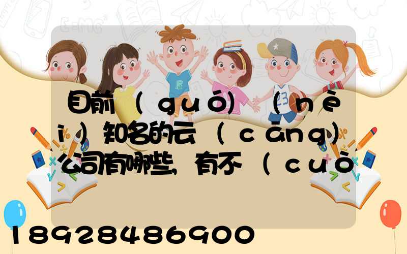 目前國(guó)內(nèi)知名的云倉(cāng)公司有哪些,有不錯(cuò)的的推薦一下