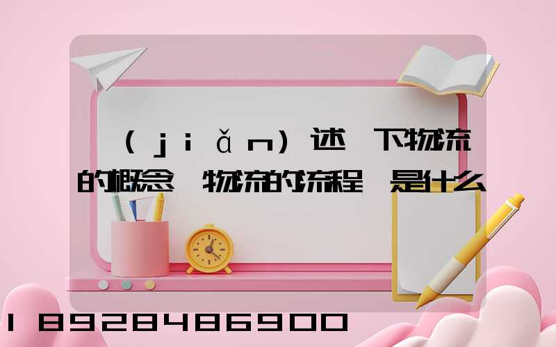 簡(jiǎn)述一下物流的概念,物流的流程圖是什么