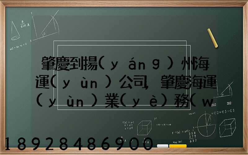 肇慶到揚(yáng)州海運(yùn)公司,肇慶海運(yùn)業(yè)務(wù)