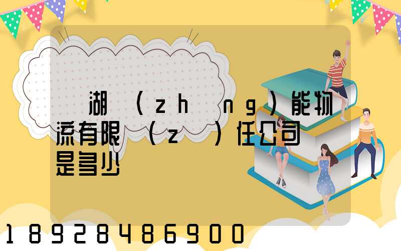 蕪湖長(zhǎng)能物流有限責(zé)任公司電話是多少